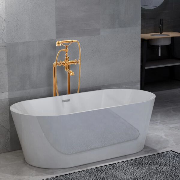 vidaXL Freistehende Badewanne und Wasserhahn 220 L 99,5 cm Golden