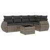 vidaXL 6-tlg. Garten-Sofagarnitur mit Kissen Grau Poly Rattan