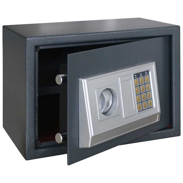 vidaXL Digitaler Safe mit Schloss Dunkelgrau 35 x 25 x 25 cm Stahl