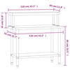 vidaXL Küchen-Arbeitstisch mit Aufsatzboard 110x55x120 cm Edelstahl