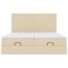 vidaXL Ottoman-Bett mit Matratzen Creme 180x200 cm Stoff