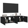 vidaXL TV-Wandschr&auml;nke mit LED-Leuchten 2 Stk. Schwarz 60x35x31 cm