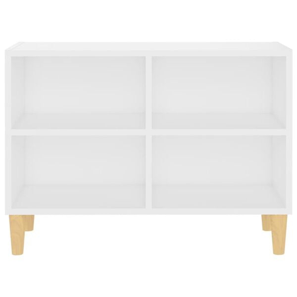 vidaXL TV-Schrank mit Massivholz-Beinen Weiß 69,5x30x50 cm