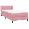 vidaXL Boxspringbett mit Matratze Rosa 100x210 cm Samt