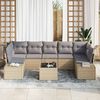 vidaXL Gartensofa-set mit Kissen 8 pcs Beige und Grau Poly-Rattan