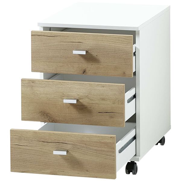 Germania Rollschrank Altino 40 x 48,9 x 56,9 cm Navarra-Eiche und Wei&szlig;