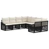vidaXL Gartensofa-set 8 stk. 8-Sitzanzahl Schwarz Poly-Rattan
