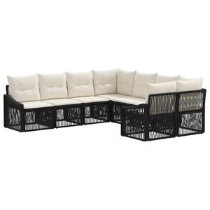 vidaXL Gartensofa-set 8 stk. 8-Sitzanzahl Schwarz Poly-Rattan