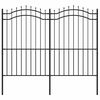 vidaXL Gartenzaun Woerden mit Speerspitze Schwarz 240 x 175 cm Stahl