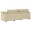 vidaXL Sofa 3 pcs Creme Leinenmischgewebe