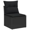 vidaXL Sofa Set mit Kissen mit Speicher 7 pcs Schwarz Poly-Rattan