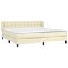 vidaXL Boxspringbett mit Matratze Creme 200x200 cm Kunstleder