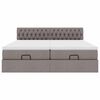 vidaXL Ottoman-Bett mit Matratzen Taupe 180x200 cm Stoff