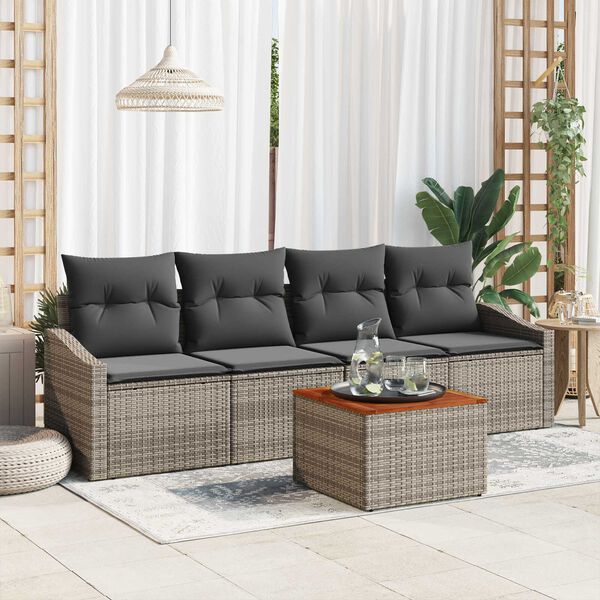 vidaXL Garten-Sofa-Set 5 pcs Grau