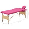 vidaXL Massageliege Klappbar 2-Zonen mit Holzgestell Rosa