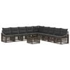 vidaXL Gartensofa-set 10 stk. Grau Poly-Rattan