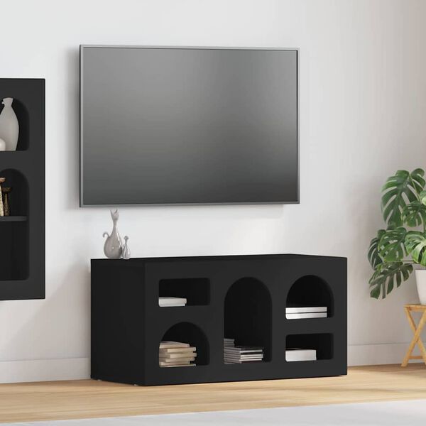 vidaXL TV-Schr&auml;nk Schwarz 80 x 35 x 40 cm Holzwerkstoff