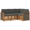 vidaXL Outdoor-Sofagarnitur 4 stk. Natur und Anthrazit Polyester