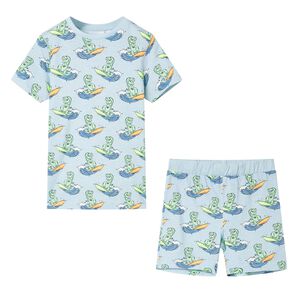 vidaXL Kinderpyjama mit Kurzen &Auml;rmeln Hellblau 104