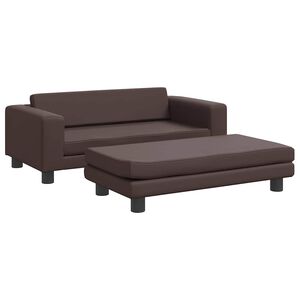 vidaXL Hundebett mit Verl&auml;ngerung Braun 100x50x30 cm Kunstleder