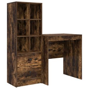 vidaXL Schreibtisch Ger&auml;ucherte Eiche 115,5 x 50 x 127 cm 2 stk.