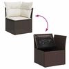 vidaXL Garten-Sofa-Set mit Kissen mit Speicher 6 pcs Braun Poly Rattan