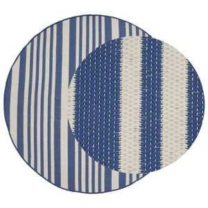 vidaXL Innen- und Au&szlig;enteppich OLITE Natur und Navy-Blau &Oslash; 160cm