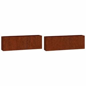 vidaXL Wand-Pflanzk&uuml;bel 2 Stk. Rostig Cortenstahl 53x10x17 cm