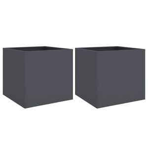 vidaXL Pflanzk&uuml;bel 2 Stk. Anthrazit 49x47x46 cm Stahl