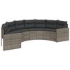 vidaXL 2-tlg. Garten-Sofagarnitur Halbrund Grau Poly Rattan