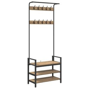 vidaXL Garderobenst&auml;nder Artisan-Eiche 75 x 34 x 184 cm Holzwerkstoff