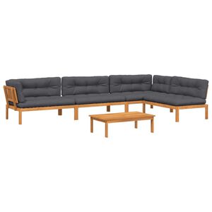 vidaXL 5-tlg. Garten-Sofagarnitur aus Paletten mit Kissen Akazienholz