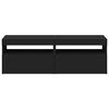 vidaXL TV-Schränke LED-Leuchten 2 Stk. Schwarz 60x35x40cm