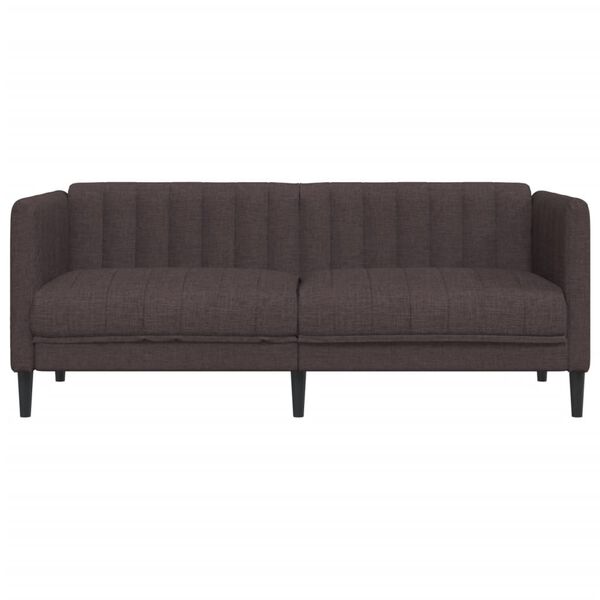 vidaXL Sofa 2-Sitzer Dunkelbraun Stoff