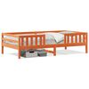 vidaXL Massivholzbett ohne Matratze Wachsbraun 80x200 cm Kiefernholz