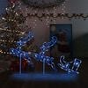 vidaXL Weihnachtsdeko LED Rentiere & Schlitten Acryl 260x21x87 cm Blau