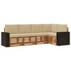 vidaXL Outdoor-Sofagarnitur 5 stk. Natur und Beige Polyester
