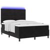vidaXL LED Boxspringbett mit Matratze Schwarz 140 x 200 cm Samt
