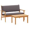vidaXL Gartensofa-set 2 Stk. Anthrazit Massivholz Akazie