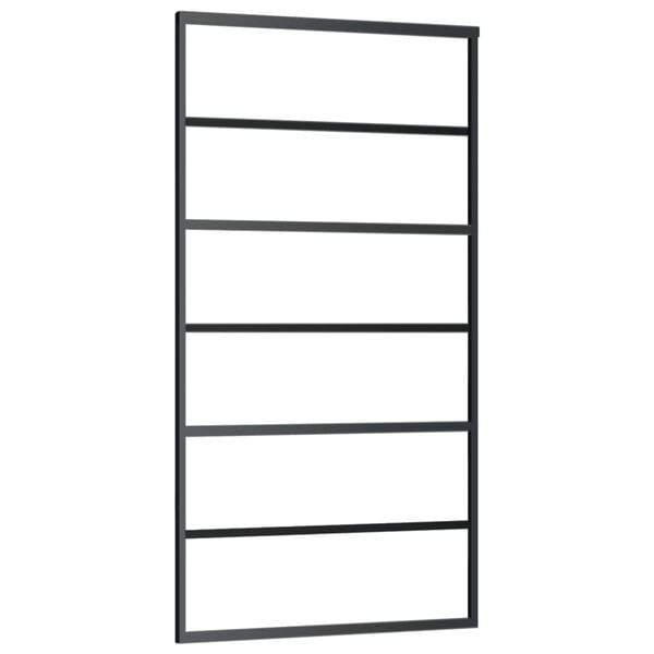 vidaXL Schiebetür mit Beschlag ESG-Glas & Aluminium 102x205 cm