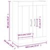 vidaXL Wandschrank Betongrau 69,5x34x90 cm Holzwerkstoff