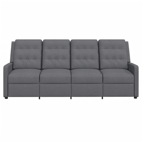 vidaXL Massagesofa 4-Sitzer Hellgrau Stoff