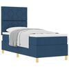 vidaXL Boxspringbett mit Matratze mit Kopfteil Blau 80 x 200 cm Stoff