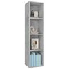 vidaXL Bücherregal/TV-Schrank Betongrau 36x30x143 cm Holzwerkstoff