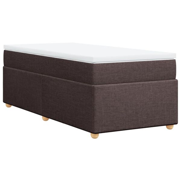 vidaXL Boxspringbett mit Matratze Dunkelbraun 90x190 cm Stoff