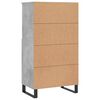 vidaXL Highboard Betongrau 60x36x110 cm Holzwerkstoff