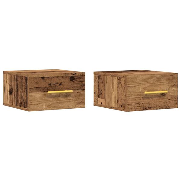 vidaXL Nachttisch 2 pcs Altholz 35 x 35 x 20 cm Holzwerkstoff
