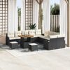 vidaXL Gartensofa-set mit Kissen 13 pcs Schwarz Poly-Rattan