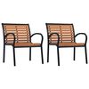vidaXL Gartenst&uuml;hle 2 Stk. Stahl und WPC Schwarz und Braun