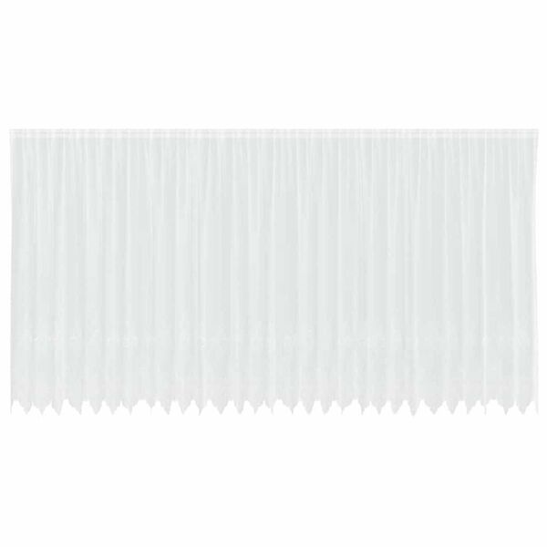 vidaXL Spitzenvorhang mit Vorh&auml;ngen Floral Wei&szlig; 200 x 750 cm Polyester